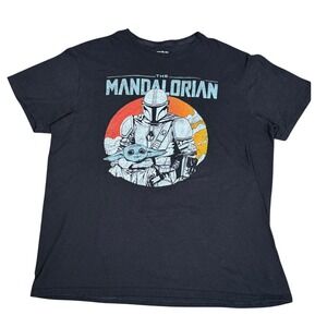 Official‎ Star Wars Large Black Mandalorian Logo Mens or Unisex t-shirt EUC